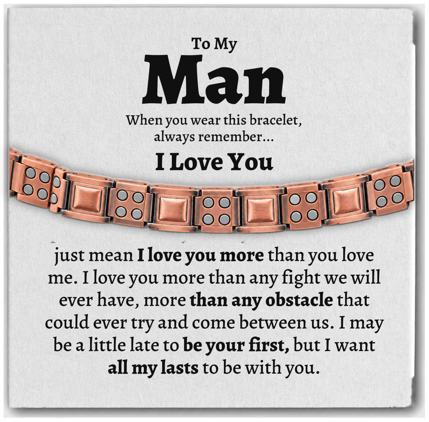 To my Man - Magnetic Copper Link Bracelet