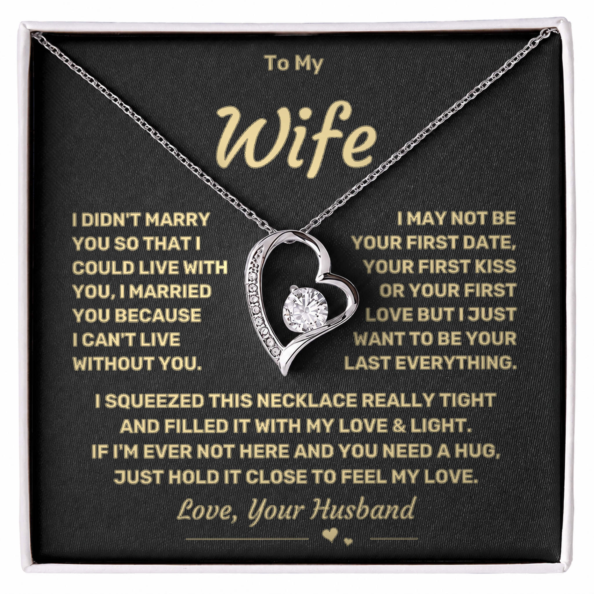 To my Wife - Forever Love Heart Necklace