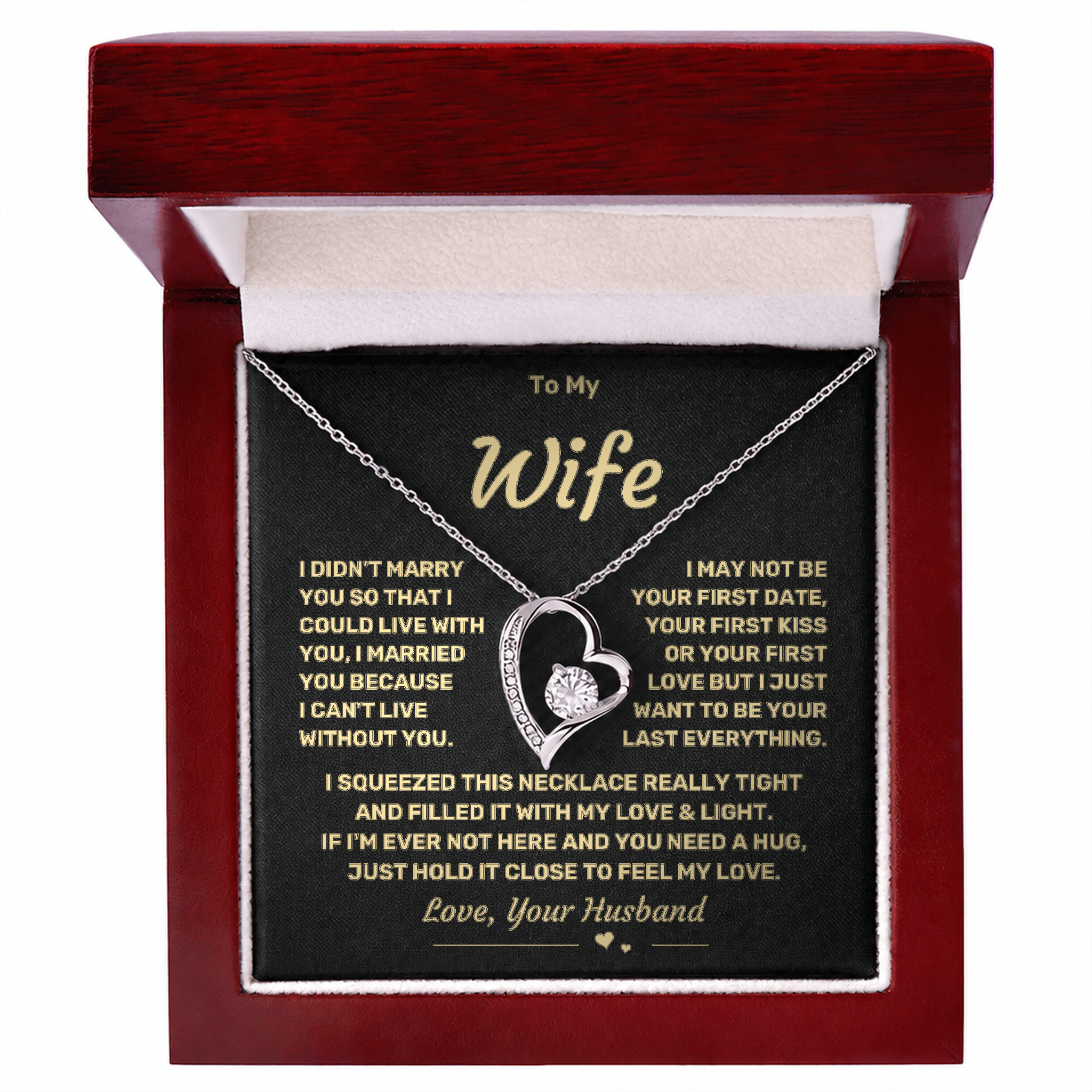 To my Wife - Forever Love Heart Necklace