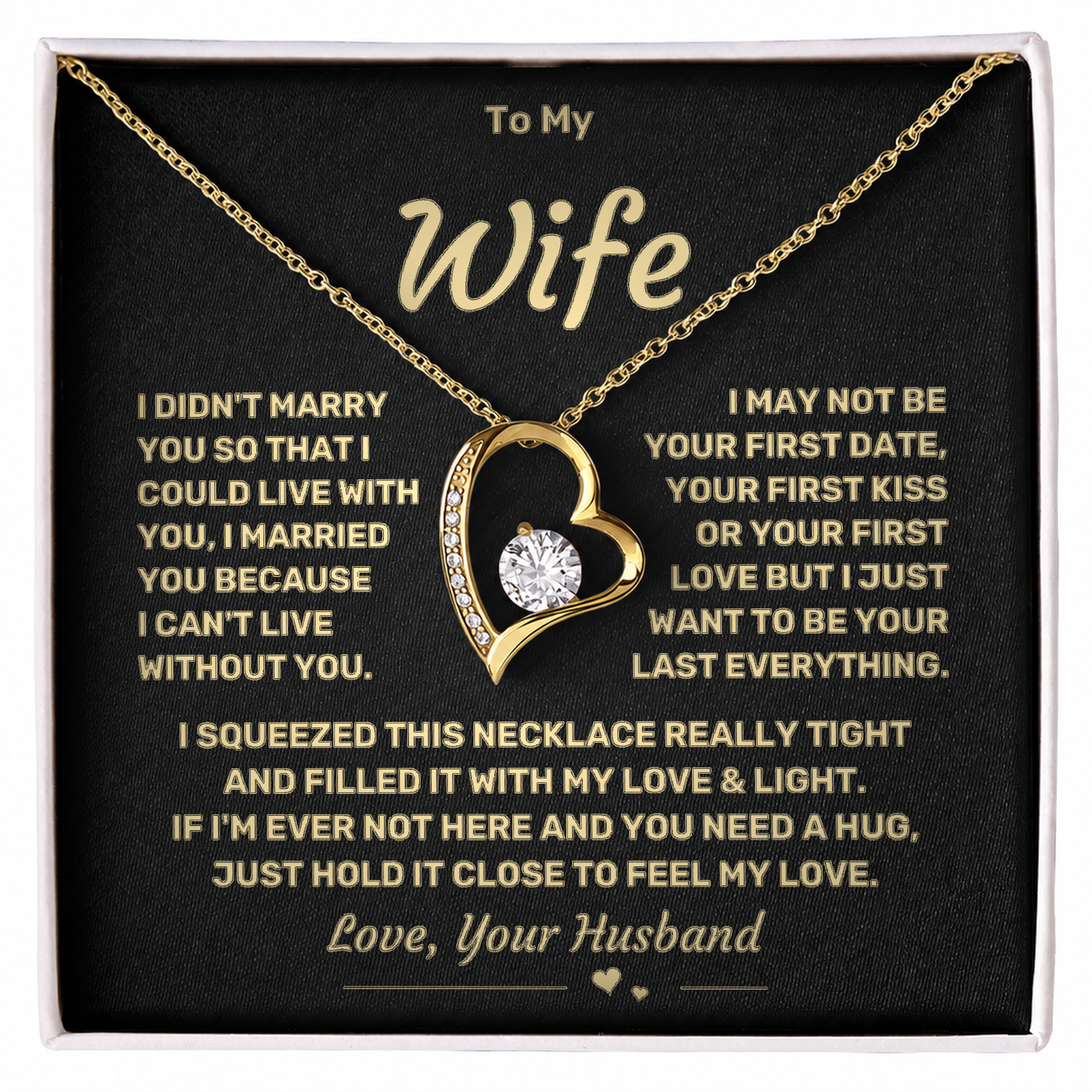 To my Wife - Forever Love Heart Necklace