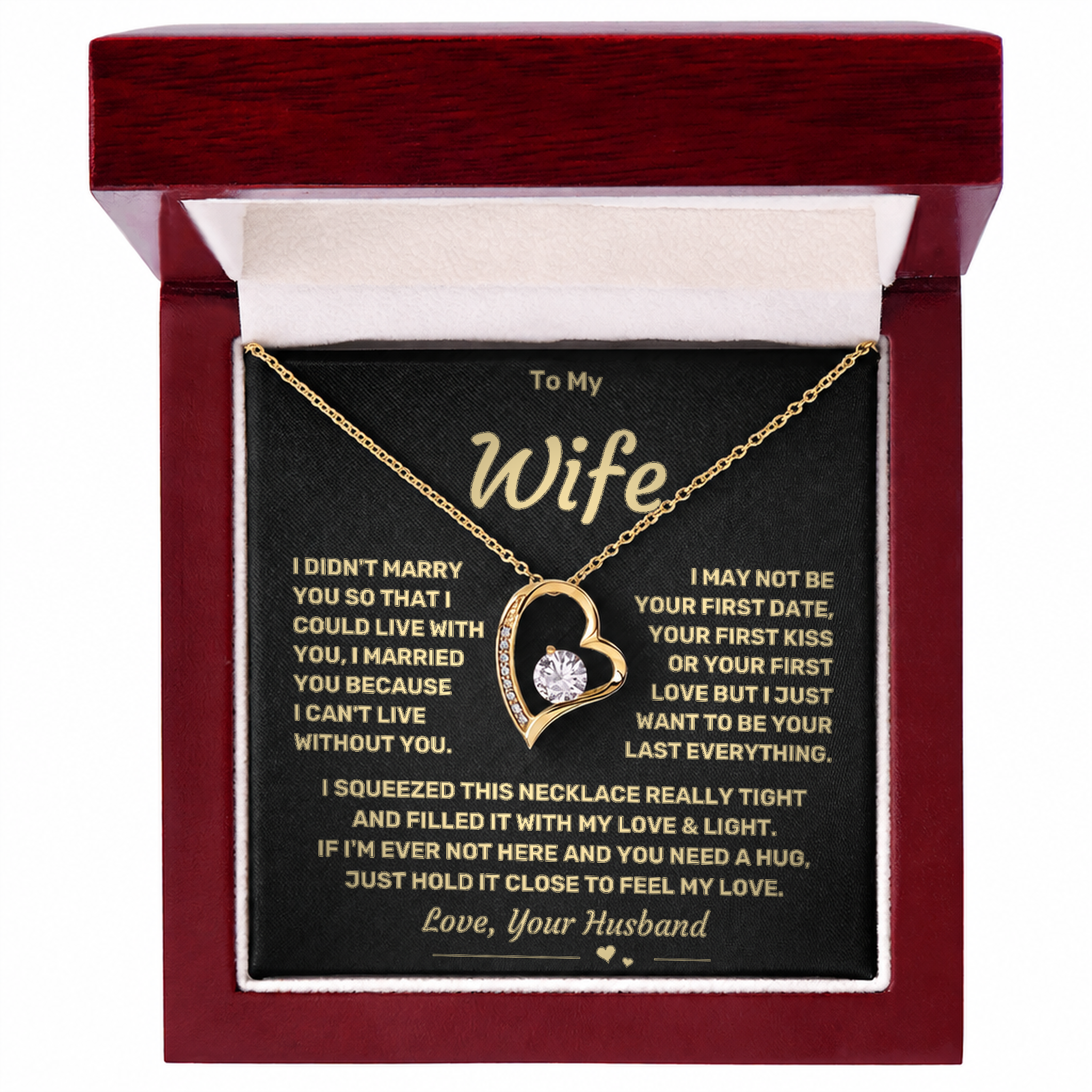To my Wife - Forever Love Heart Necklace