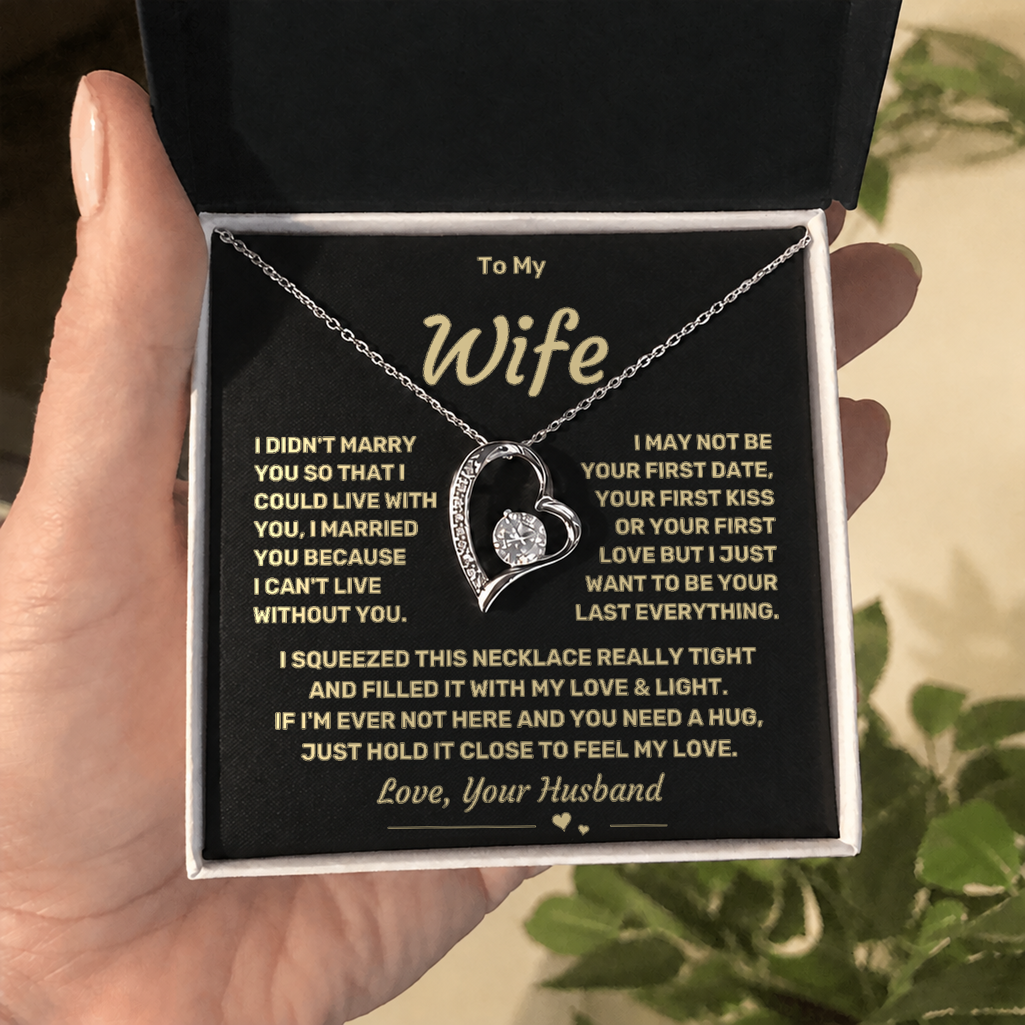 To my Wife - Forever Love Heart Necklace