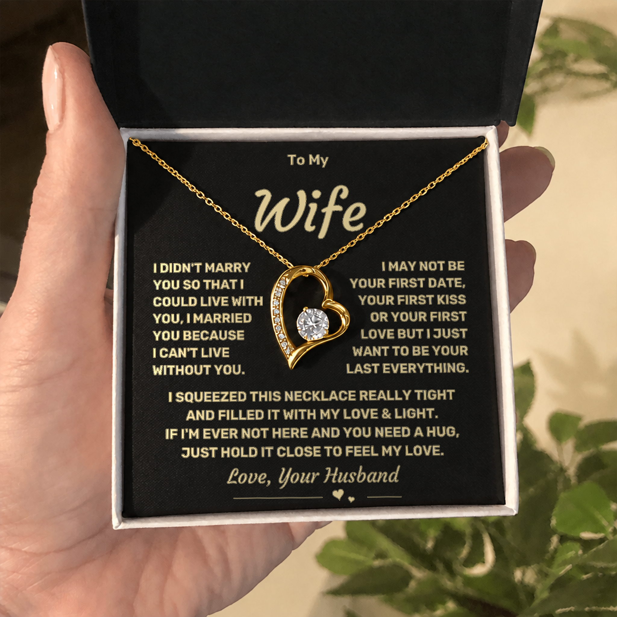To my Wife - Forever Love Heart Necklace