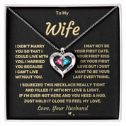 To my Wife - Birthstone Heart Necklace