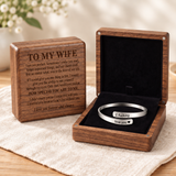 To my Wife - I F*cking Love You Bracelet & Engraved Walnut Box