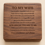To my Wife - I F*cking Love You Bracelet & Engraved Walnut Box