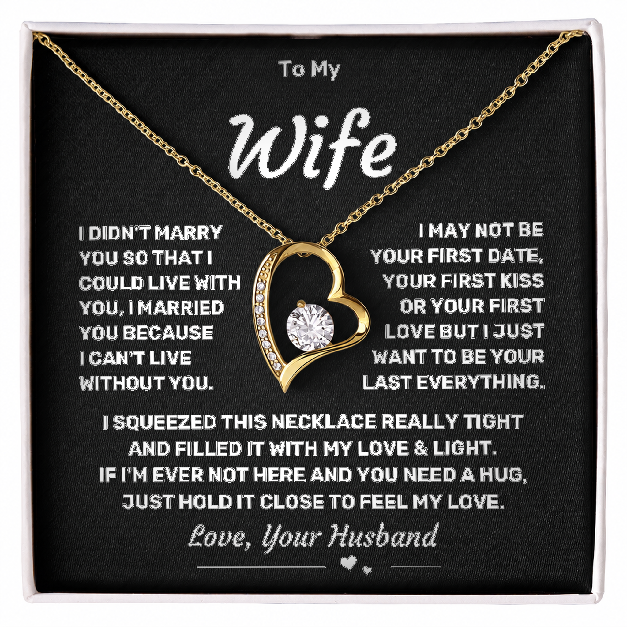 To my Wife - Eternal Love Heart Necklace