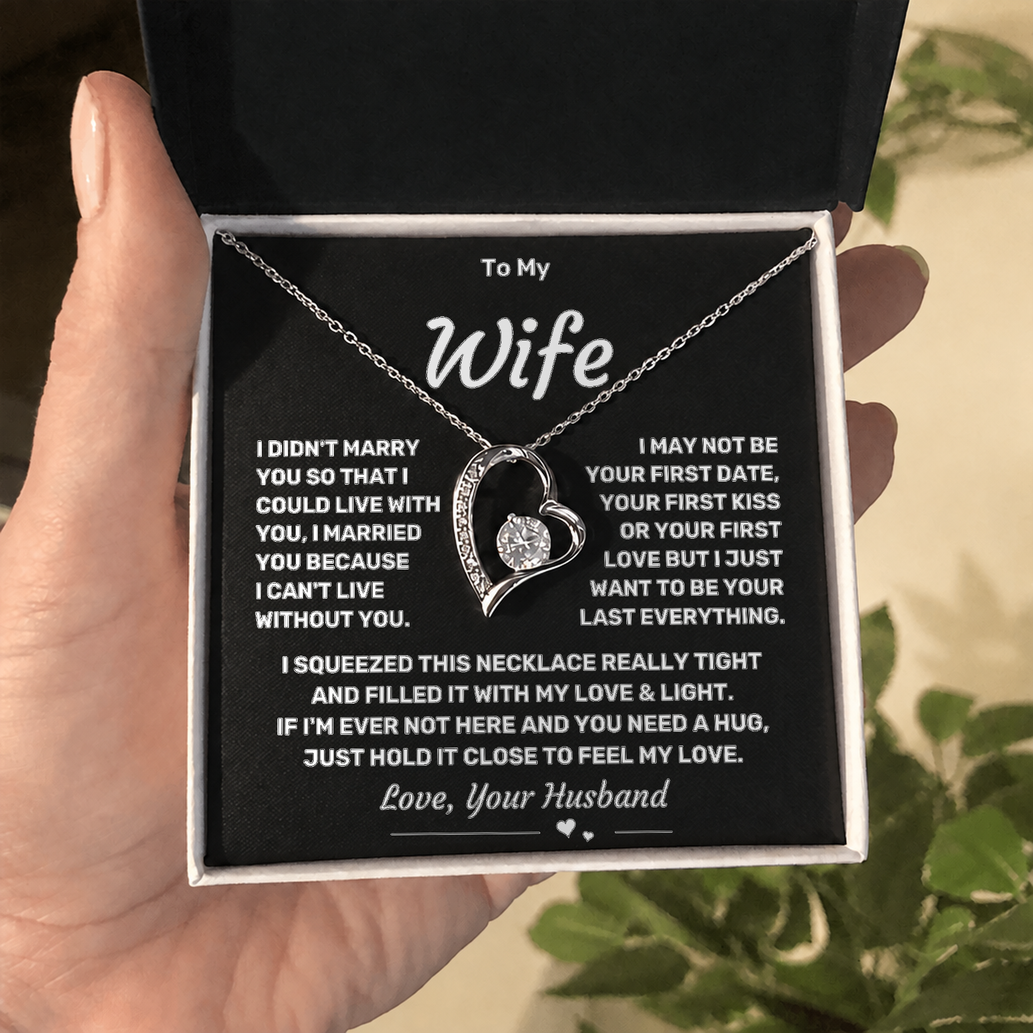 To my Wife - Eternal Love Heart Necklace