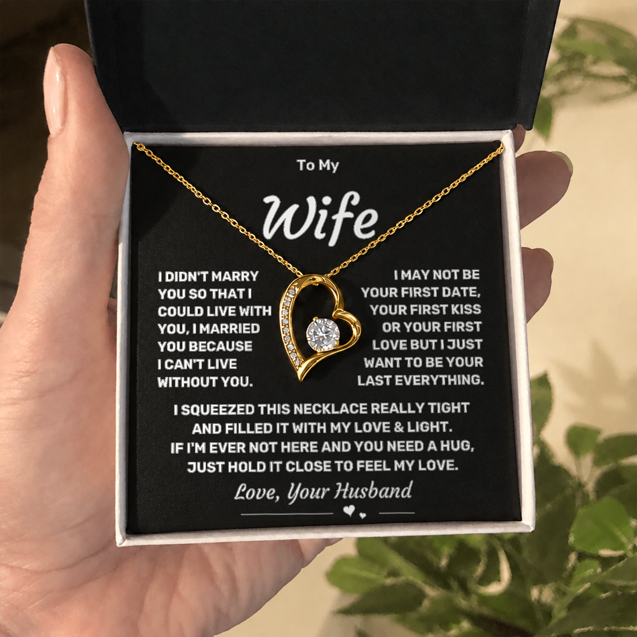 To my Wife - Eternal Love Heart Necklace