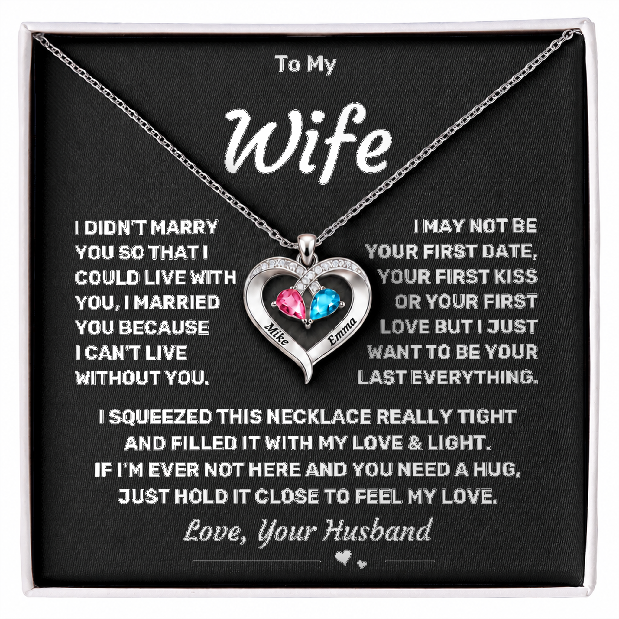 To my Wife - Forever Love Birthstone Necklace