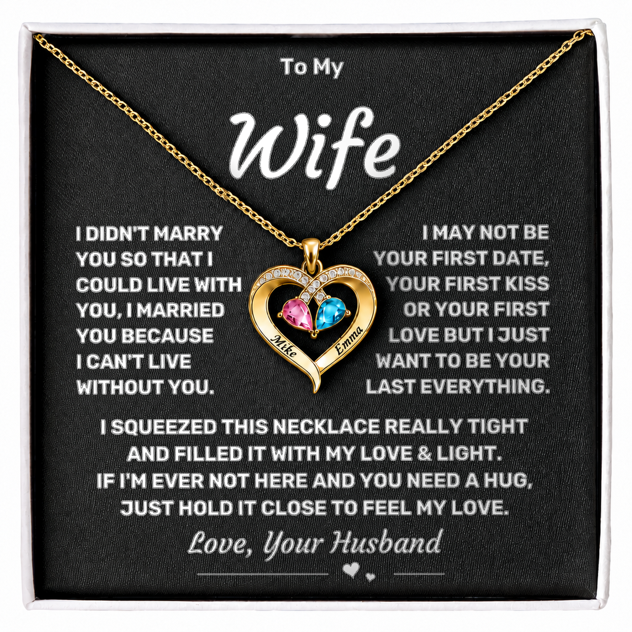 To my Wife - Forever Love Birthstone Necklace