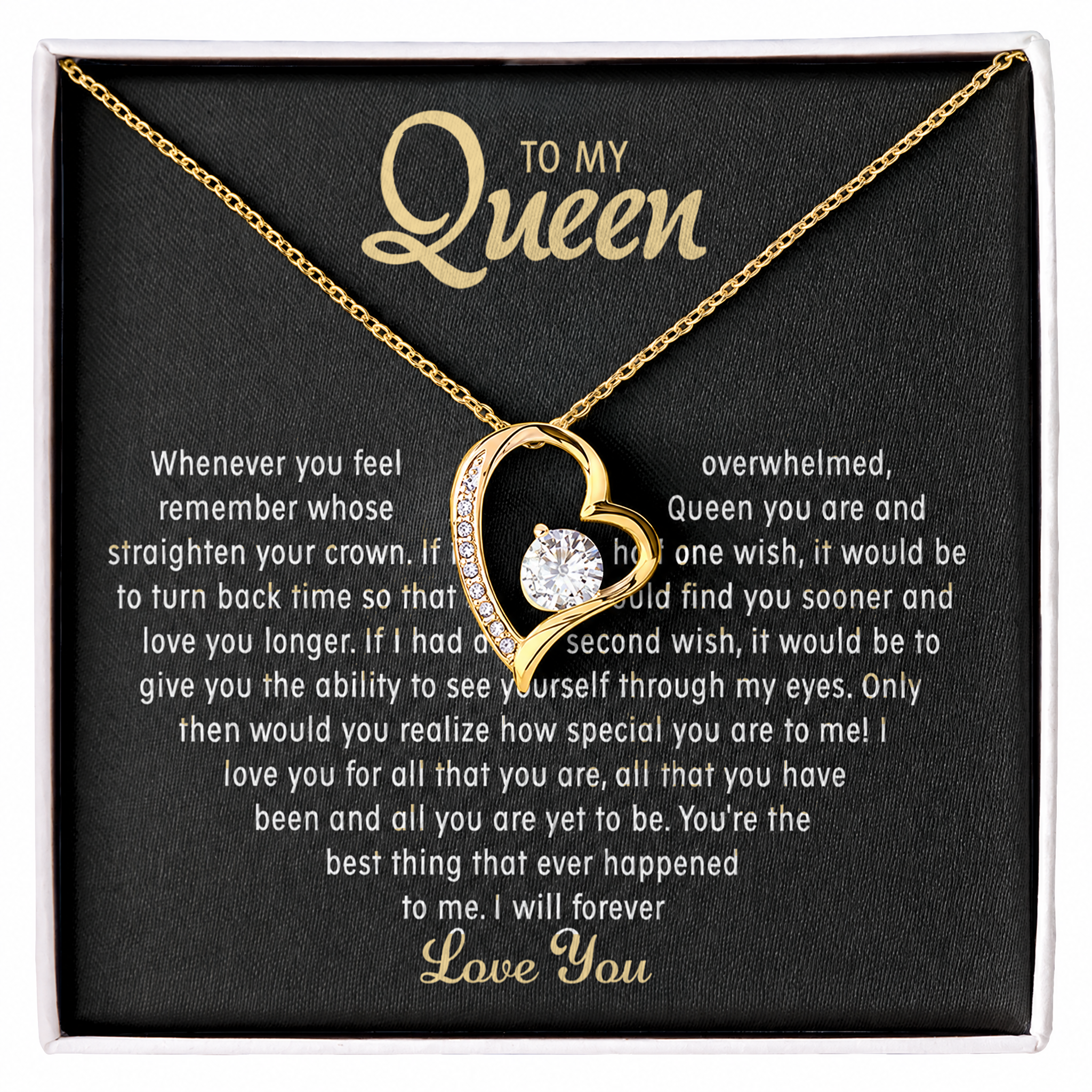 To My Queen - Love Heart Necklace