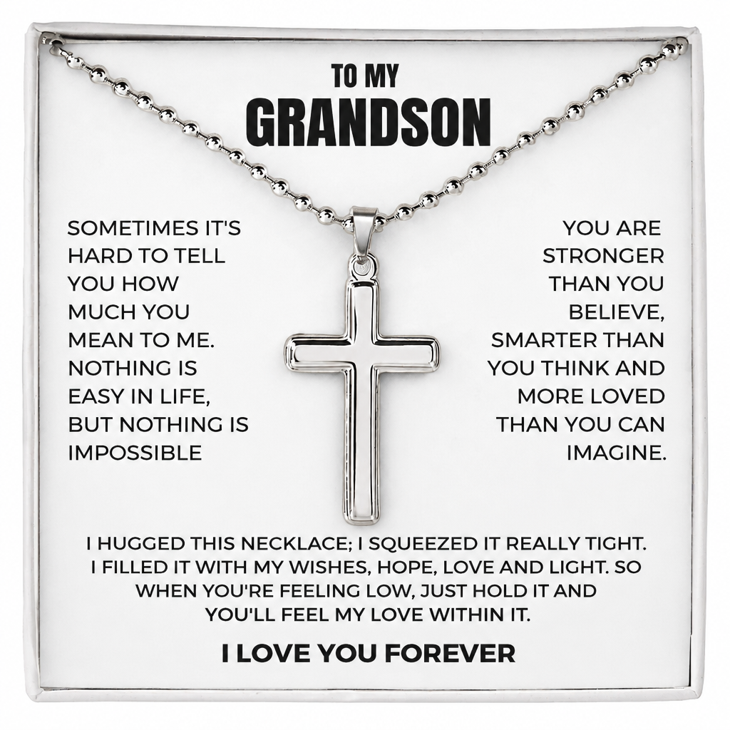 To my Grandson - Cross Necklace