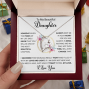 To my Beautiful Daughter - Forever Love Necklace - Silver Luxury Box