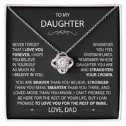 To my Daughter - Love Knot Necklace - Silver