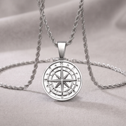 Compass silver necklace
