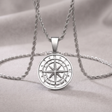 Compass silver necklace