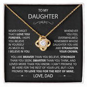To my Daughter - Love Knot Necklace - Gold