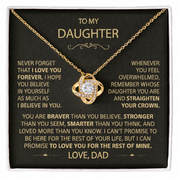 To my Daughter - Love Knot Necklace - Gold