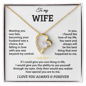 To my Wife - Forever Love Necklace - Gold