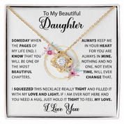 To my Beautiful Daughter - Love Knot Necklace - Gold