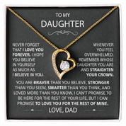 To my Daughter - Forever Love Necklace - Gold