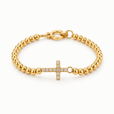 Beaded Cross Charm Bracelet
