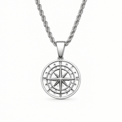 Compass silver necklace